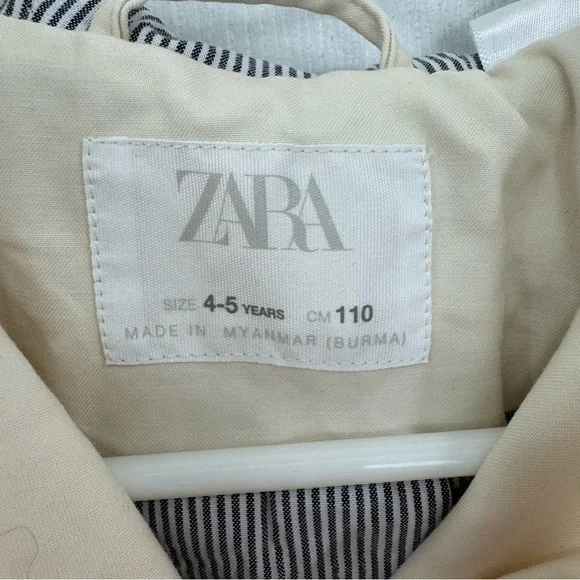 Zara Kids Cream Hooded Jacket 4-5Years - Picture 5 of 8
